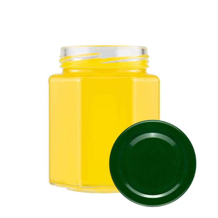 sloik szesciokatny 200ml wieczko zielone