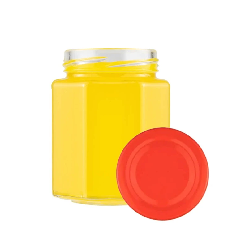 sloik szesciokatny 200ml wieczko czerwone