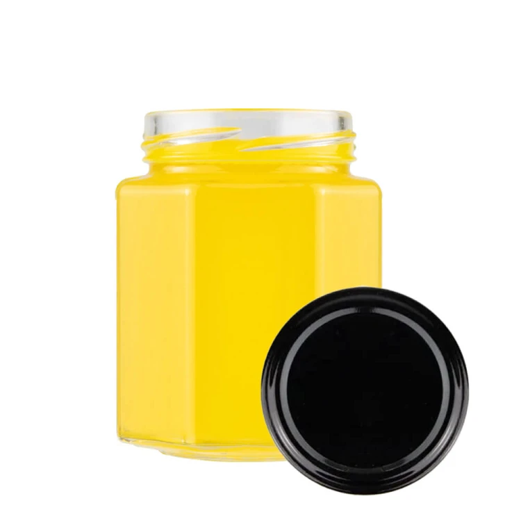 sloik szesciokatny 200ml wieczko czarne