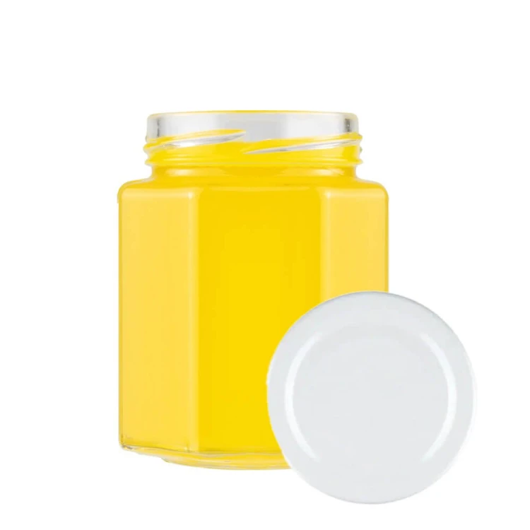 sloik szesciokatny 200ml wieczko biale