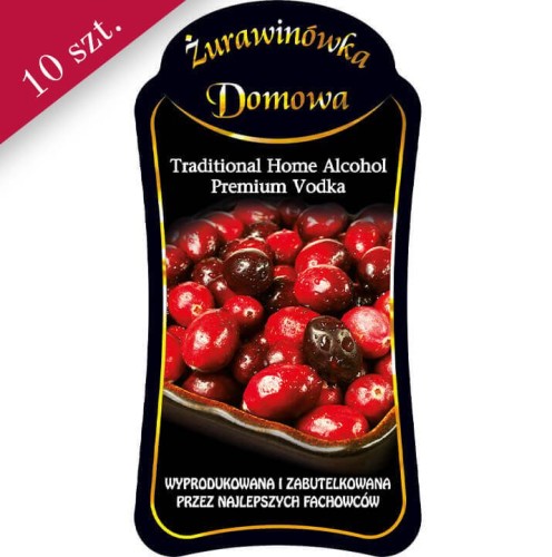 Etykieta żurawinówka premium bimberek
