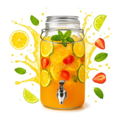 ozdobny piekny Sloj z kranem 4L na lemoniade wode bimberek online