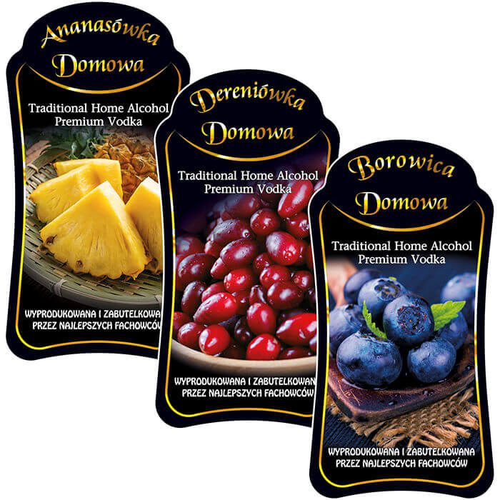 Etykieta premium Bimberek ananas deran borowica