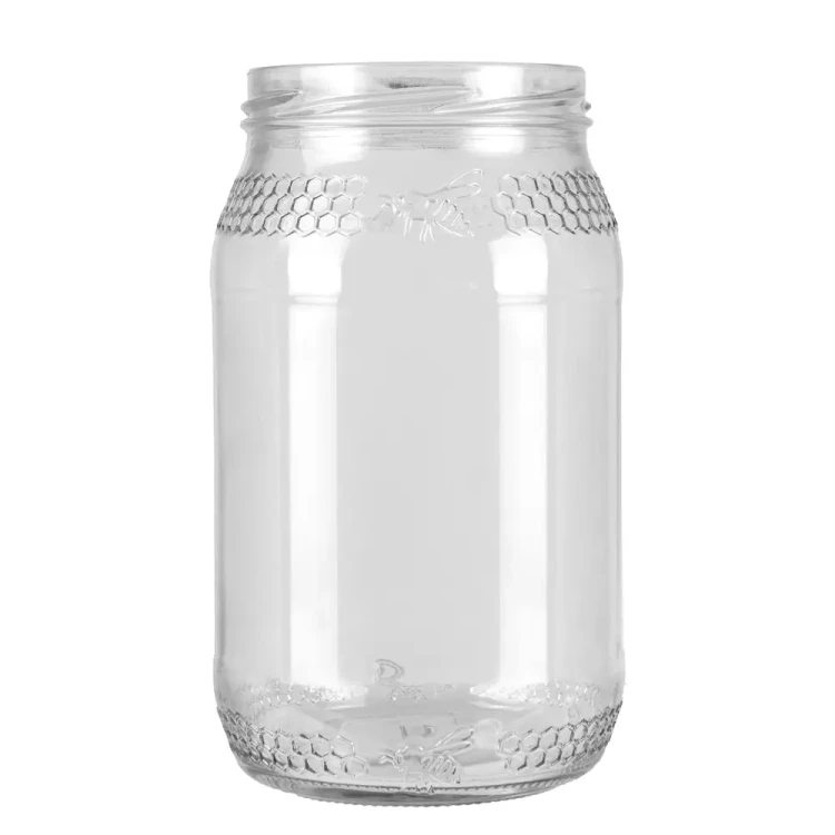 Sloik 900ml z wytloczeniem plaster miodu bimberek