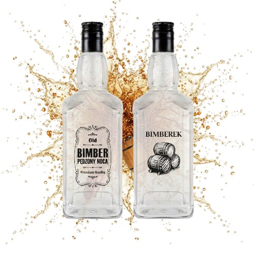 Butelka z napisem danie.ls z nadrukiem na bimber 700ml bimberek