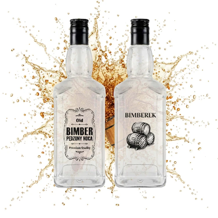 Butelka z napisem danie.ls z nadrukiem na bimber 700ml bimberek