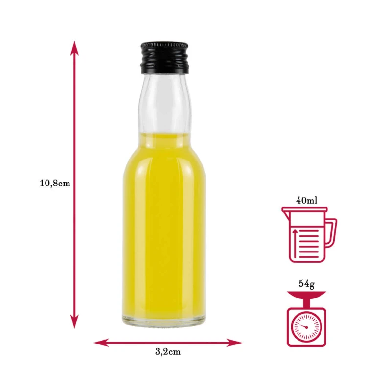 Mala buteleczka 40ml monopolowa bimberek wymiary