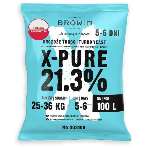 Drożdże browin x-pure na 100l Bimberek