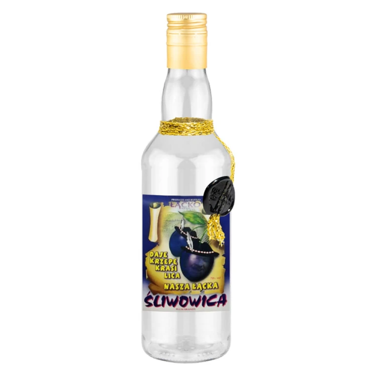 Butelka-ozdobna-ze-sznurkiem-sliwowica-bimberek 3