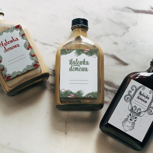 Etykiety świąteczne na alkohol