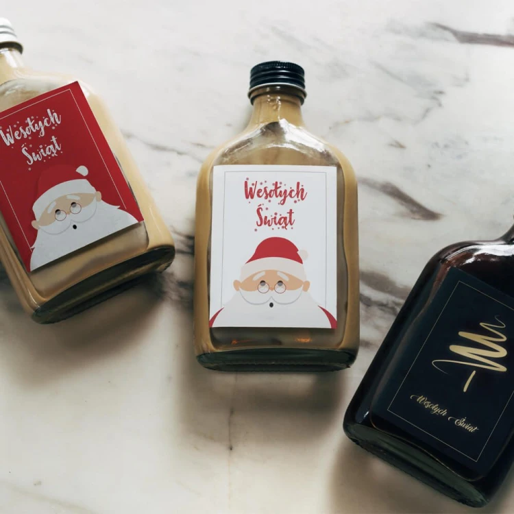 Etykiety świąteczne na alkohol