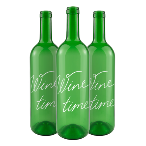 Butelka na wino nadruk wine time bimberek zielone
