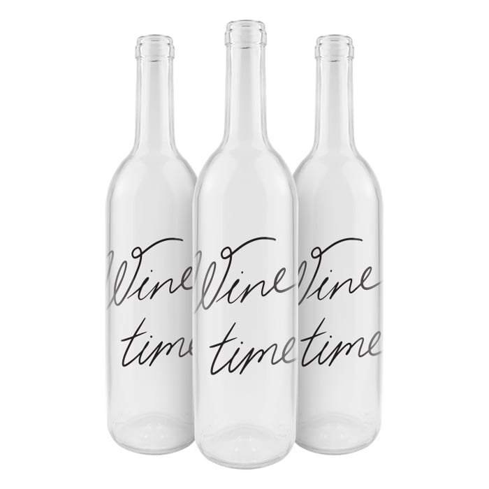 Butelka na wino nadruk wine time bimberek bezbaewne