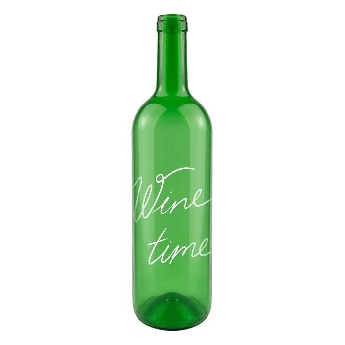 Butelka na wino nadruk wine time bimberek zielona