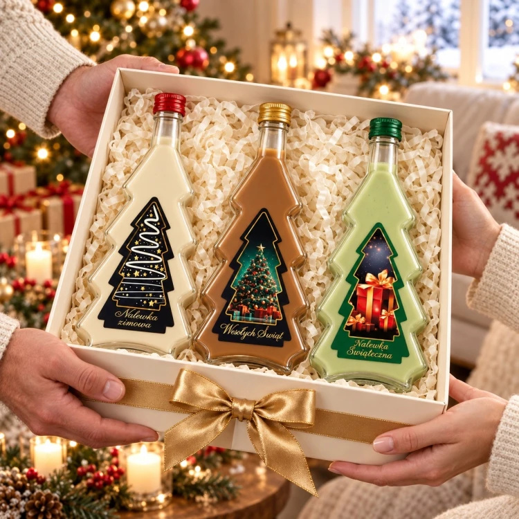Butelki Choinka 500 ml z etykietą Choinka Premium – zestaw 5 szt.