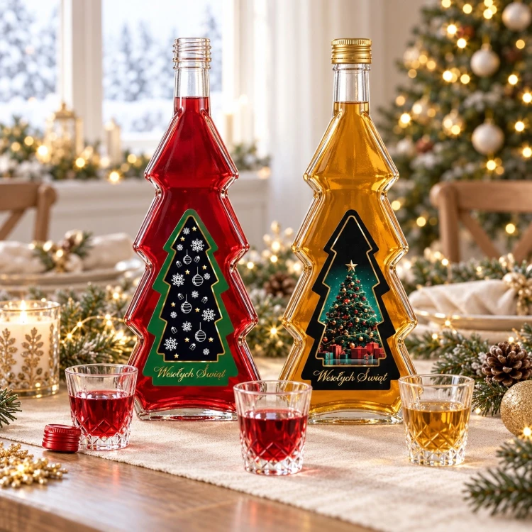 Butelki Choinka 500 ml z etykietą Choinka Premium – zestaw 5 szt.