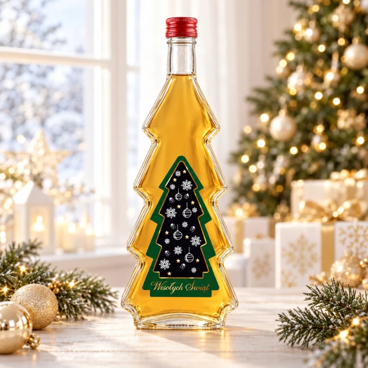 Butelki Choinka 500 ml z etykietą Choinka Premium – zestaw 5 szt.