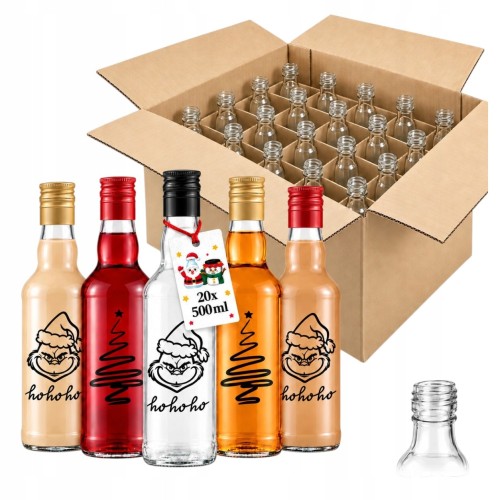 Zestaw 20x butelka Monopol 500 ml z nadrukiem świątecznym