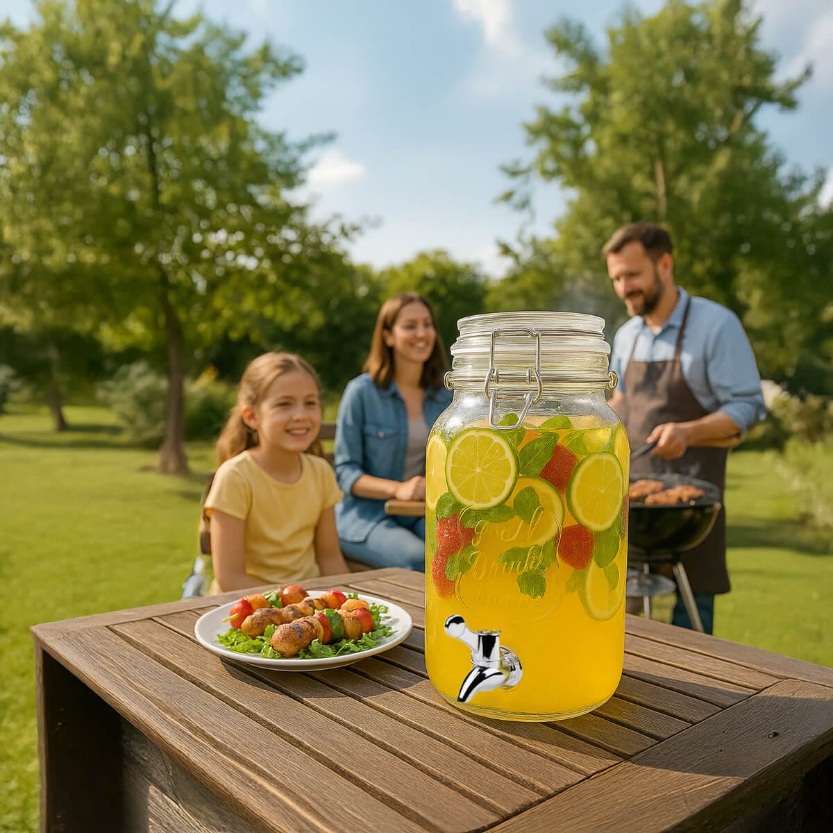 szklany Sloj z kranem 4L na lemoniade wode bimberek
