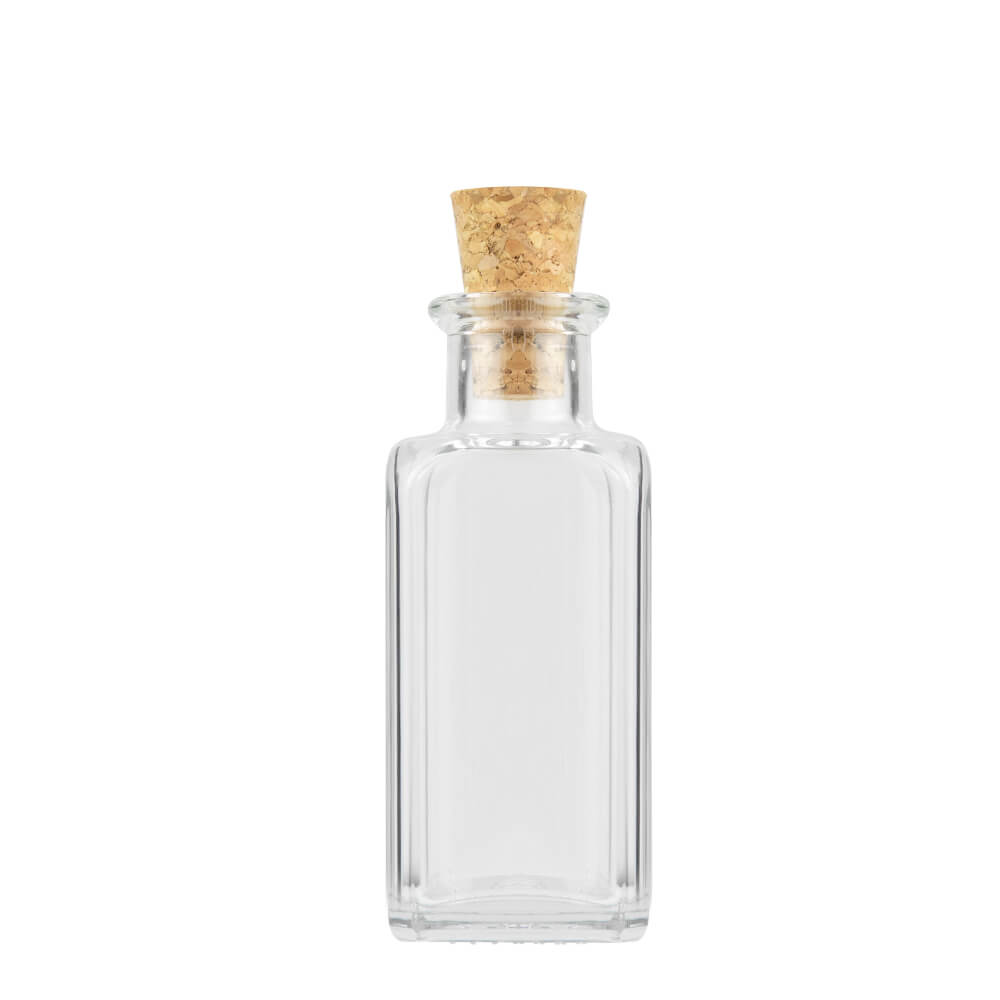 ozdobna mała butelka 100ml Antigua quadra z korkiem stożkiem Bimberek