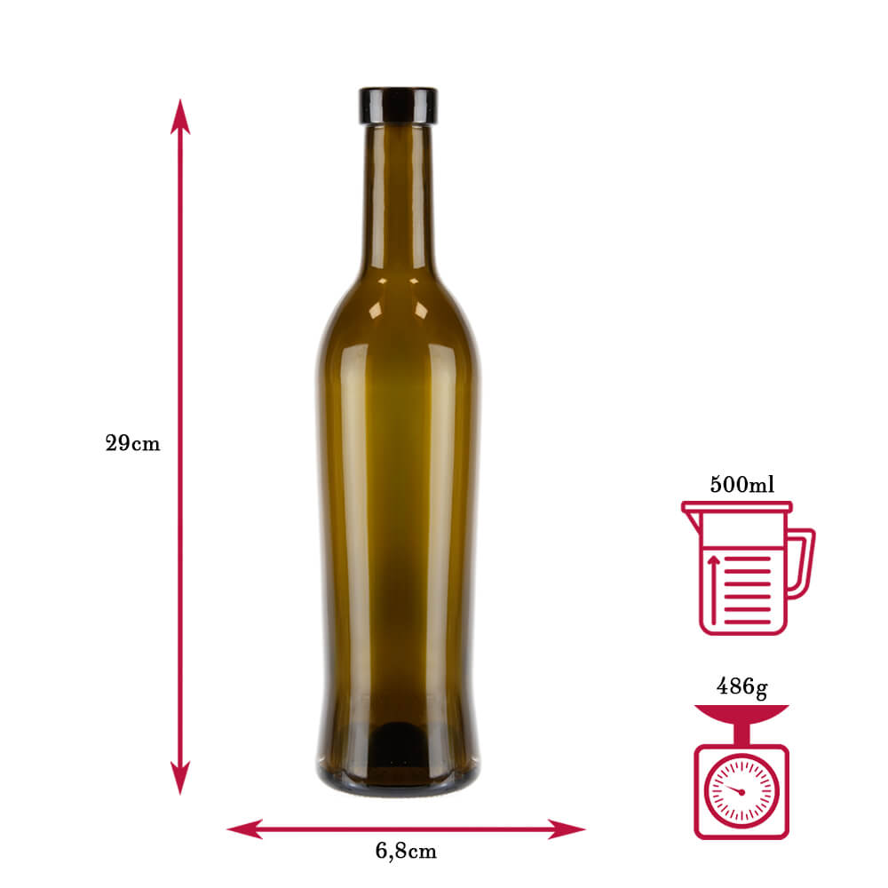 Butelka do wina Toscana 500ml Bimberek wymiary