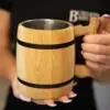 Drewniany stylowy kufel 500ml ozdobny Bimberek