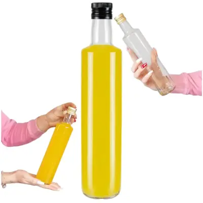 szklana Bezbarwna butelka na oliwe olej Dorica 500ml Bimberek sklep